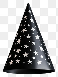 PNG Party hat pattern black star.