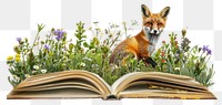 PNG Fox in meadow book fox wildflowers.