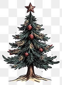 PNG Christmas tree in christmas theame illustration chandelier decorative.