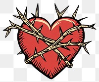 PNG Heart tied by thorns illustration expression emotional.