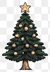 PNG Christmas tree illustration decoration ornaments.