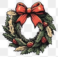 PNG Christmas christmas wreath illustration decoration holiday.