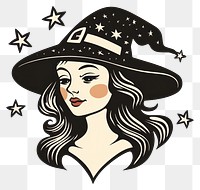 PNG Witch in halloween illustration background vintage.