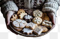 PNG Homemade cookie powdered platter sweater.