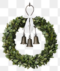 PNG Olive leaves wreath bells hanging.