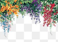 PNG Hanging flower bushes flowers illustration colorful.