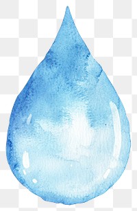 PNG Watercolor droplet artistic design blue.