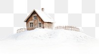 PNG House snow isolated wooden.