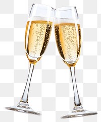 PNG Two champagne glasses clinking celebration drink wine.