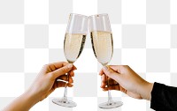 PNG Two champagne glasses clinking celebration confetti drink.