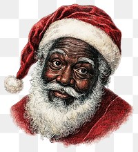 PNG A black santa claus traditional christmas beard.