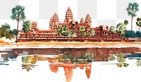 PNG Angkor wat illustration watercolor angkor.