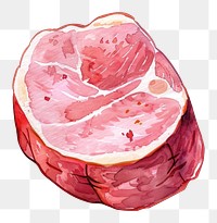 PNG A slice of ham illustration watercolor food.