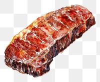 PNG An isolated Christmas beef steak illustration watercolor food.