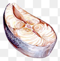 PNG An isolated raw white fish steak illustration watercolor food.