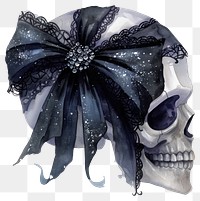 PNG Skull illustration watercolor black.