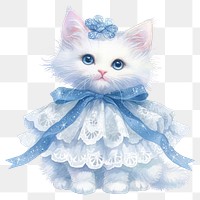 PNG A cat illustration kitten white.