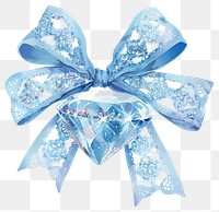 PNG A diamond sparkling ribbon blue.