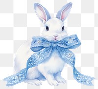 PNG A rabbit illustration animal ribbon.