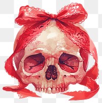 PNG Mexico skull illustration watercolor ribbon.