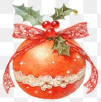 PNG Orange illustration watercolor christmas.