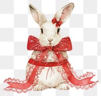 PNG Rabbit illustration animal ribbon.