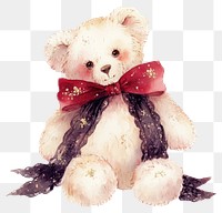 PNG Teddy bear illustration soft toy.