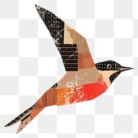 PNG Bird retro paper collage painting abstract design.