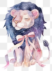 PNG Lion illustration watercolor animal.