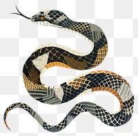 PNG Snake retro paper collage illustration reptile design.