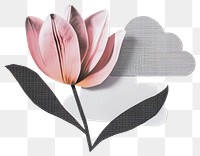 PNG Cloud retro paper collage illustration abstract flower.