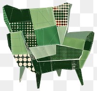 PNG Furniture retro paper collage illustration patchwork armchair.