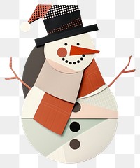 PNG Snowman retro paper collage illustration abstract winter.