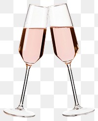 PNG Two pink champagne glasses celebration festive drink.