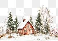 PNG Snow House house art illustration.