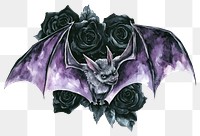 PNG Bat art illustration watercolor.