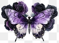 PNG Butterfly purple roses illustration.