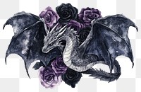 PNG Dragon illustration watercolor purple.