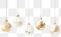 PNG Watercolor christmas ornaments hanging illustration gold accessories.