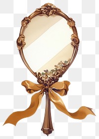 PNG Brown coquette mirror ribbon style chandelier.