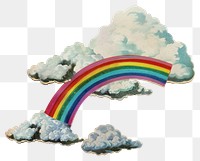 PNG Cloud rainbow collage cutouts nature clouds sky.