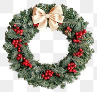 PNG Real Christmas wreath christmas berries round.