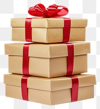 PNG Real gift boxs stacked ribbon red.