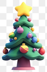 PNG Christmas tree with ornaments christmas illustration decoration.