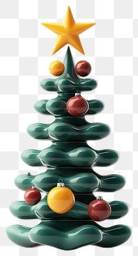 PNG Green Christmas tree with ornaments christmas illustration decoration.