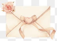 PNG Cute love letter watercolor envelope rose.