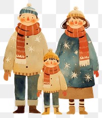 PNG Smile dad mom son standing with winter clothes illustration clothing kid.