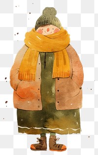 PNG Smile dad mom standing with winter clothes art illustration watercolor.