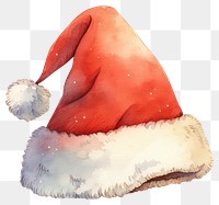 PNG Santa hat illustration watercolor winter.