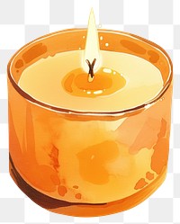 PNG Scented candle with light illustration relaxation ambiance.